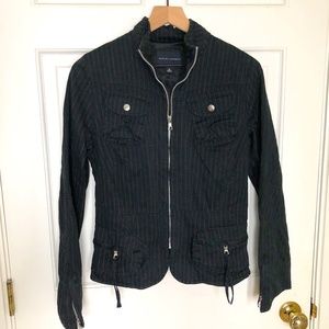 Banana Republic Sz M Fitted Cotton Blazer Zippers